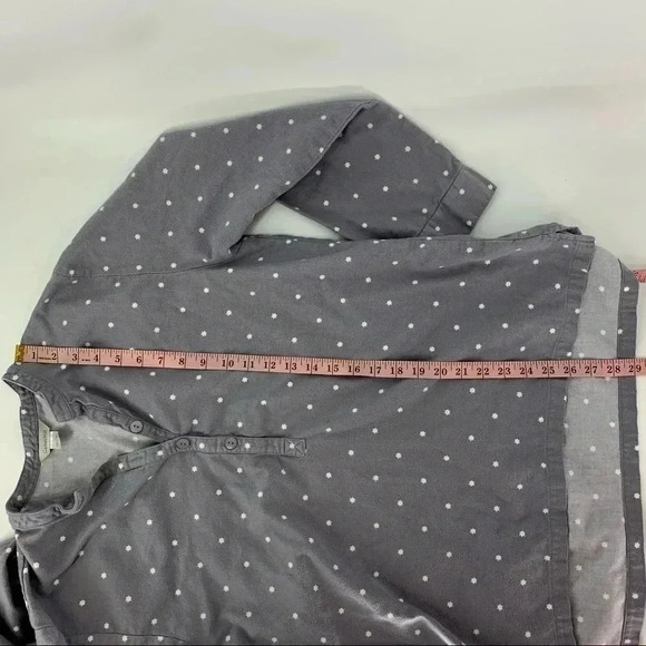 Garnet Hill Pima Flannel Mandarin tunic Pajama top - Picture 7 of 7